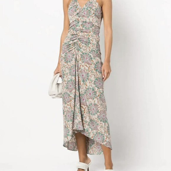 Veronica Beard Sz 14 Aldana Ruched Paisley Midi-Dress NWT $698 - Picture 5 of 16